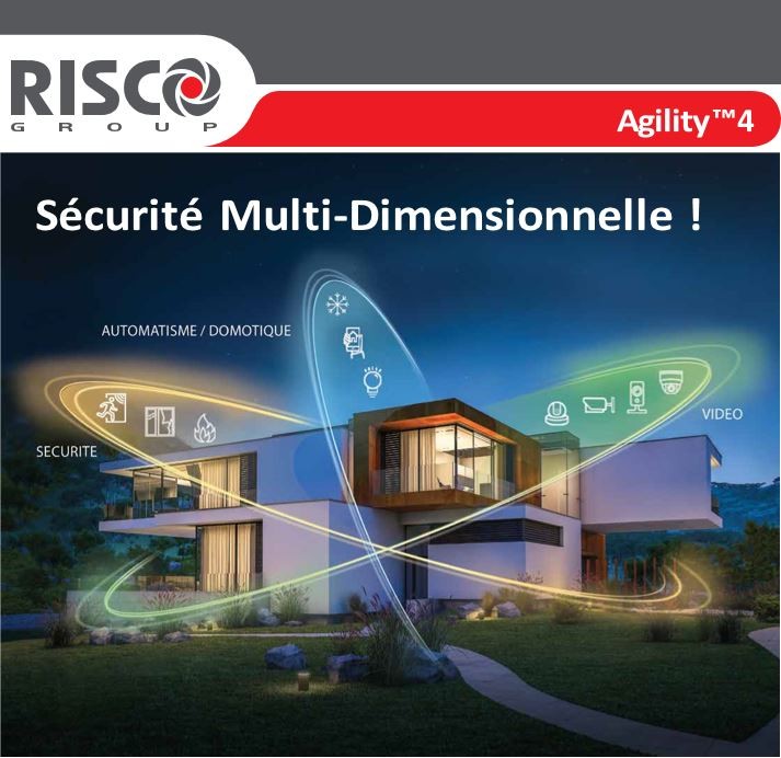 sbs Système d'alarme anti-intrusion professionnel Risco Kit Agility 4
